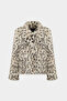 Premium Leopard Pattern Hooded Faux Fur Women's Jacket