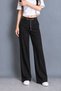 Women's High Waist Belted Front-Embellished Seasonal Wide-Letteed Fabric Pants