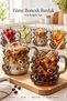6-Piece Smoked Handle Grape Grain Bead Shaped Glass Cup 350ml Heat Resistant Coffee Presentation Cup