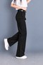Women's High Waist Belted Front-Embellished Seasonal Wide-Letteed Fabric Pants - 2