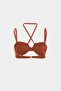 Premium Ruched Detailed Luna Slim Fit Women's Bikini Top - 5