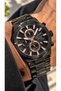 Men's Wristwatch, with Calendar, Functions Active, Black Steel Band, Bracelet Gift