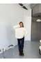 Furry Knitwear Sweater — White - 2