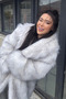Premium english collar mob wi̇fe faux fur maxi women coat - 4