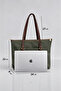 Women's Khaki Green Lined Hand and Shoulder Bag - 5