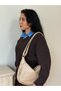 Women's Beige Camellia Model Casual Adjustable Strap Cross Shoulder Bag - 3
