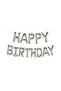 Happy Birthday Silver Color Letter Foil Balloon Set - 3