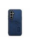 Samsung Galaxy S26 Compatible Case with Card Holder Luxury Leather Case Navy Blue - 2