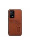 Oppo A55 Compatible Case Luxury Leather Case with Card Holder Brown - 2