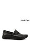 Men's Black Laceless Genuine Leather Comfort Shoes