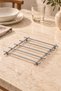 Matte Silver Fireproof Trivet Pot Mat Countertop Coaster Stainless Metal - 2