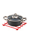 Christmas Red Flat Bar Fireproof Trivet, Countertop Coaster - Metal Stainless - 3