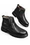 Furry Guaranteed Rubber Sole Men's Black Guaranteed Daily Cold and Waterproof Comfortable Ankle Boots