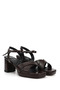 Women's Brown Ankle Strap Platform Heels Sandals - 5