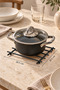 Matte Black Flat Bar Fireproof Trivet, Countertop Coaster - Metal Stainless