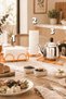 3-Piece Orange Napkin Holder Towel Holder Set Black Color Stainless Steel Kitchen Serving Presentation Set