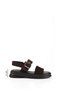 Women's Brown Suede Buckle-Strapped Genuine Leather Sandals - 3