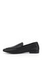 Women's Black Printed Genuine Leather Loafers - 5