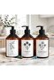 Amber Glass Appearance Plastic Soap Dispenser Kitchen Set of 3 Dishwashing Detergent-Bleach-Cif Cream Bottles - 3