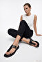 Women's Black Flip Flops Buckled Casual Slipper - 3