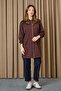 Kadın Kapüşonlu Basic Tunik - 10733TUN - BROWN - 2