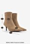 Women's Pointed Toe Zippered Suede Look Thin Heeled Boots Vesron Camel Suede - 8