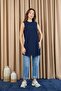 Women's Sleeveless Tulle Detailed Undergarment Tunic - 10270Tun Navy Blue - 2