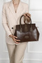 DARK MINK KRACO Gön Platinum Genuine Leather Large Size Women's Shoulder and Hand Bag B8384 - 2