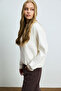 Alıce Women's Knitted Sweatshirt Off-White - 5