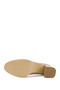 Women's Nude Patent Leather Medium Thick Platform Heeled Shoes - 5