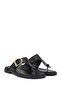 Women's Black Flip Flops Buckled Casual Slipper - 2