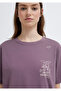 Cat Printed Purple T-Shirt Regular Fit / Normal Cut 1613875-70648 - 7