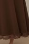 Women's Long Skirt with Ruffled Hem and Openings – 18288Etk Brown - 4