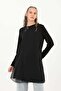 Women's Turtleneck Tulle Detailed Blouse - 10269Tun Black - 5