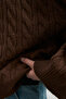 Stella Camel Hair Blended Crew Neck Knitwear Sweater Burgundy - 6