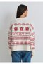 New Year's Themed Ecru Sweater Oversized / Wide Cut 1710804-70057 - 3