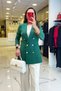 Emerald Gold Blazer Jacket - Button and Pocket Detail - 3
