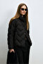 Desert Women's Classic Collar Snap Button Goose down Inflatable Coat Black - 5