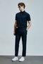 Samuel Smart Men's Chino Trousers Slim Fit Navy Blue - 3