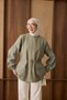 6708 - Comfortable, Casual 2-Yarn Peach Fabric Women's Sweatshirt with Garnished Pockets and Waist Drawstring Detail - 2