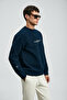 Dark Men's Sweatshirt Navy Blue - 4