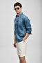 Pitaya Men's Linen Shirt Comfort Fit Indigo - 4