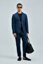 Alberto Smart Men's Chino Trousers Comfort Pleated Navy Blue