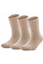3 Pairs of Women's Muline Yarn Winter Thick Towel Thermal Socks, Beige