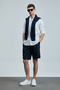Cosmo Sports Men's Chino Shorts Slim Fit Navy Blue - 5