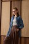 6707 - Stylish Comfortable Suede Collar-Trimmed Long Tunic Denim Jacket - 3