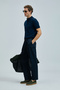 Fredico Smart Men's Chino Trousers Comfort Pleated Navy Blue