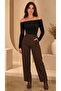 Women's Black Off Shoulder Viscose Long Sleeve Blouse - 5