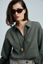 Barrı Women's Linen Shirt Khaki - 3