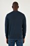 Crew Neck Blue Men's Sweatshirt A2824-0006 - 3